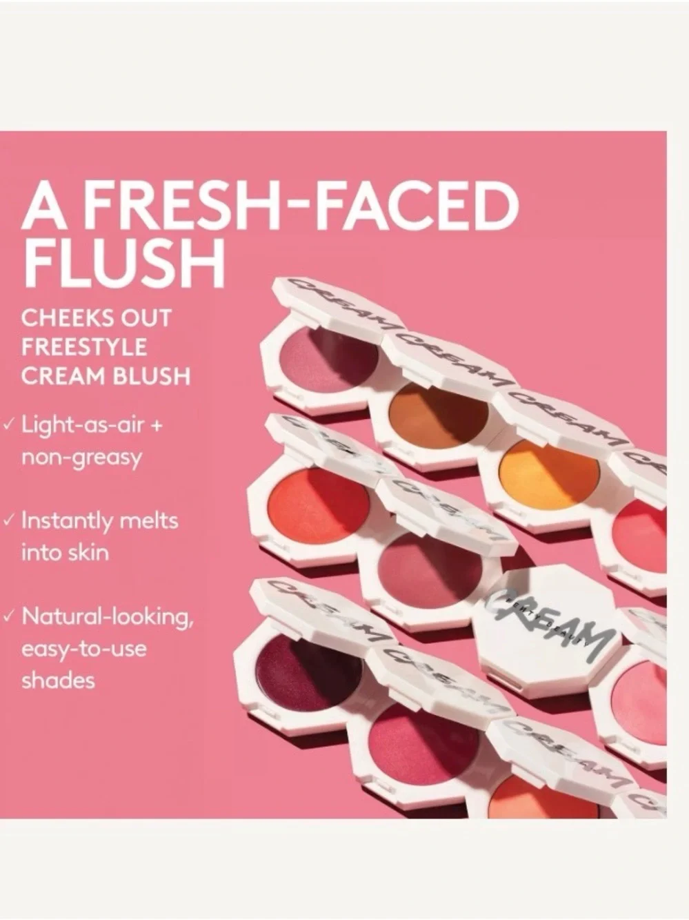 Fenty Beauty Cheeks Out Freestyle Cream Blush in Shade Pinky Promise NIB